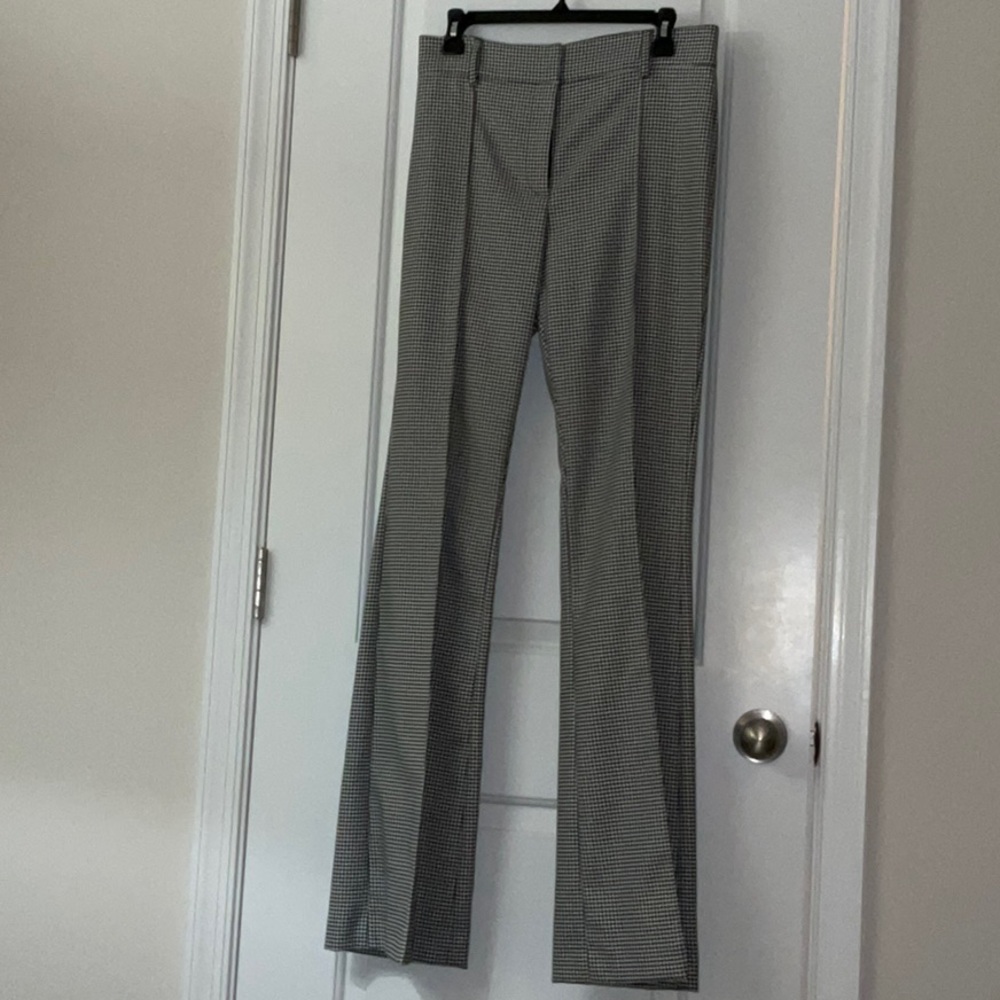 Veronica Beard Black and White Checkered Flare Pants - Picture 5 of 7